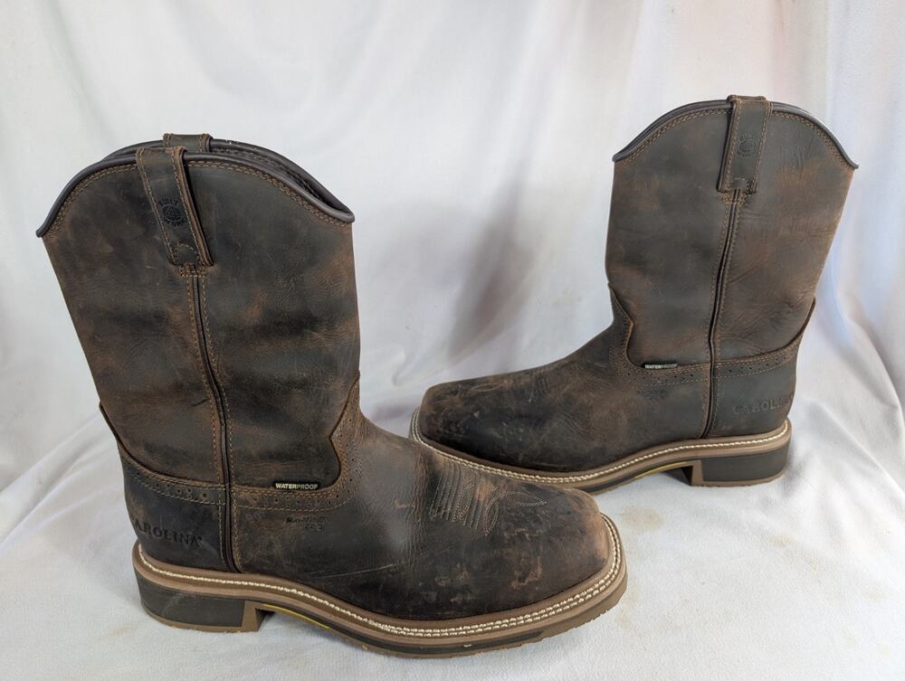 Carolina CA8536 10" Safety Square Toe EH WP Work Roper Boots 11.5D